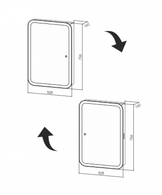Зеркало-шкаф 50х75 с сенсорным выключателем Silver Mirrors Фиджи Flip 50 LED-00002471
