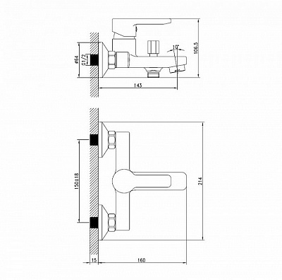 Смеситель для ванны Iddis Sena SENSB00i02