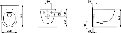 Унитаз подвесной Laufen Pro Rimless с пневмокрышкой 8209660000001+8989660000001