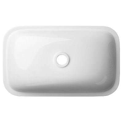 Раковина на столешницу врезная Sanita Luxe Infinity Inside 60см INF60SLWB01I, прямоугольная, фарфор
