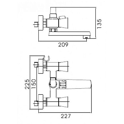 Смеситель для ванной Ledeme Н87 L3187