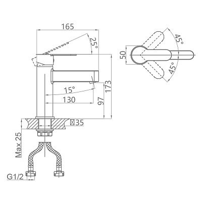 Смеситель для раковины CALORIE CAL6221A82