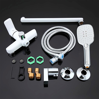 Смеситель для ванны белый длинный излив Gappo G2248