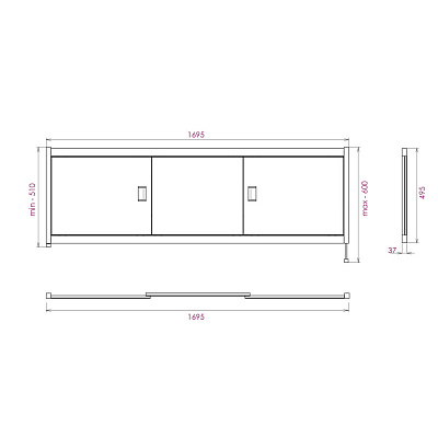 Экран под ванну 170 белый МОНАКО КУПЕ ЭКОНОМ (517014) Onika 517014