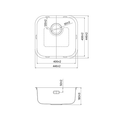 Мойка из нержавеющей стали Iddis Mate 446*446 MAT44S0i77