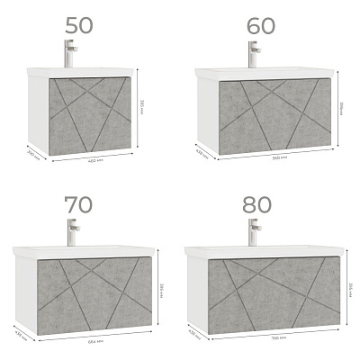 Тумба напольная Vigo Geometry 800-0-1 (под ум Como 80) 035 бетон