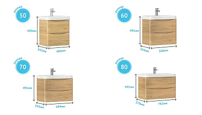 Тумба подвесная Velvex Clay 80.2Y (дуб верона) (рак.217493)