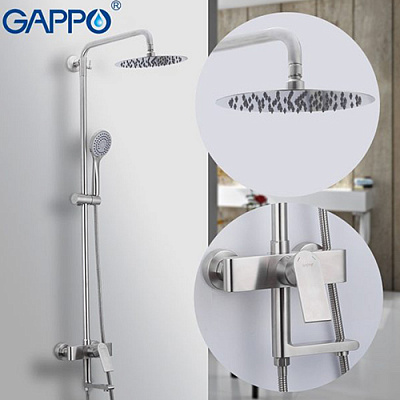 Душевая система с верхним душем, нержавеющая сталь Gappo G2499-20