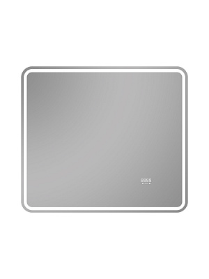 Зеркало в ванную 80х70 Аврора Люкс Monterey с подсветкой, термообогревом, часами, сенсор на взмах