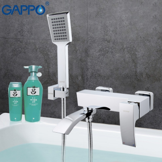 Смеситель для ванны Gappo G3207 хром, излив переключатель на лейку