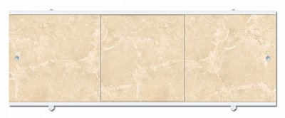 Экран под ванну бежевый мрамор 168 см, алюминиевый профиль, влагостойкий ПРЕМИУМ А МетаКам