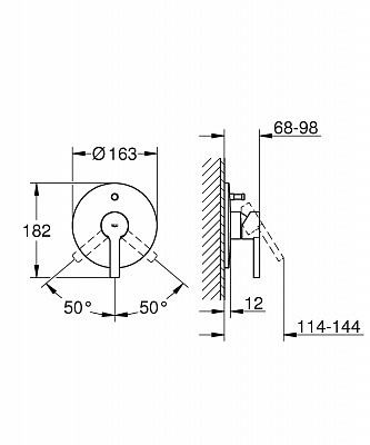 GROHE панель д/ванны+душа LINIARE 19297000