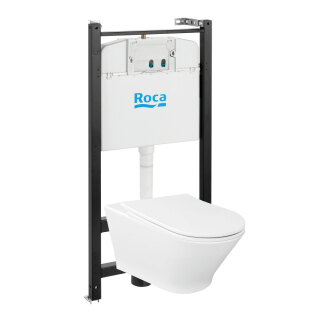 Комплект инсталляция с подвесным унитазом Roca The Gap Round Pack 893105000 с сиденьем микролифт