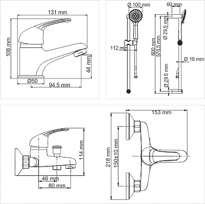 Комплект для ванной 3 в 1 WasserKRAFT A31011