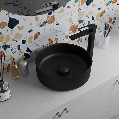 Выпуск для умывальника без перелива Iddis Optima Home черный матовый OPHBM00i88