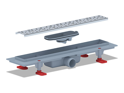 Душевой трап АНИ пласт решётка БРИЗ 450х62 сухой затвор TLQ1345M