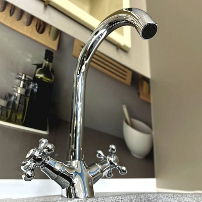 Двухзахватный смеситель для кухни Calorie CAL8023C