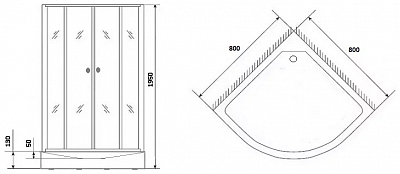 Душевой уголок Niagara Eco NG-003-14 80x80х195, 0031422