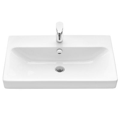 Тумба с раковиной AQUATON Сканди Doors 70 белый глянец/дуб рустикальный 1A278901SDZ90
