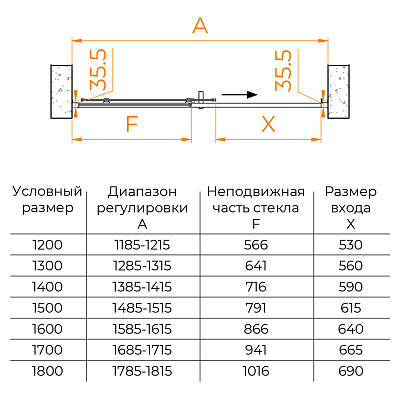 Душевая дверь RGW PA-017 1300