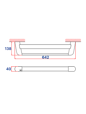 Полотенцедержатель двойной 60см хром VRI Burano HG801115