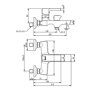 Смеситель для ванны Lemark Ursus LM7214BL
