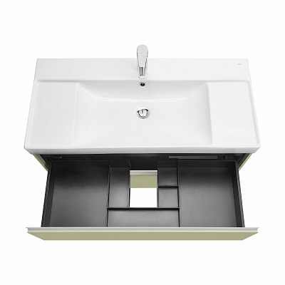 Тумба с раковиной Roca Ona Olive 1000 2 ящика ZRU9308355, оливковый матовый