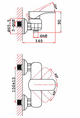 Смеситель для душа VRI Bauta HG900931