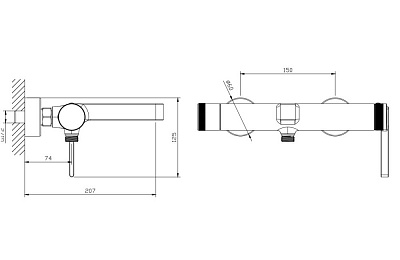 Смеситель с гигиеническим душем DQ Dortmund DA1714501 встраиваемый хром