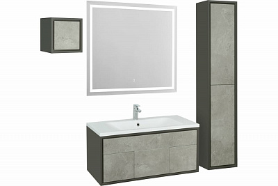 Тумба с раковиной Aquaton Уэльс 100 графит 1A267601WA6A0 new