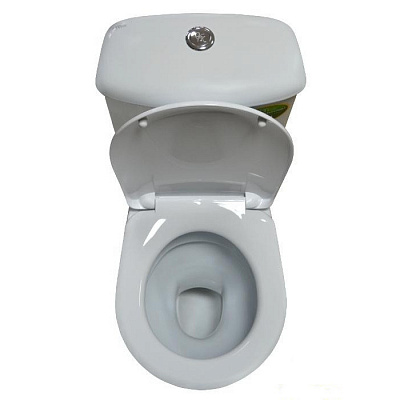 Унитаз-компакт Персона (выше на 5см) ЛЮКС (поручень белый) с сиденьем микролифт, арматурой УКЛАД Оскольская керамика 42301110001