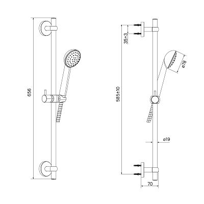 Душевой гарнитур 426924 Niagara NIA1F65M16