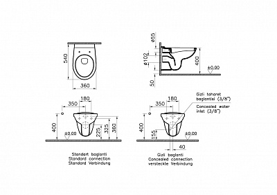 Комплект инсталляции с унитазом VitrA Normus L-box 9773B003-7206