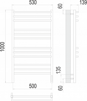 Полотенцесушитель электрический Terminus Соренто П12 500х1000 sensor quick touch 4670078527196