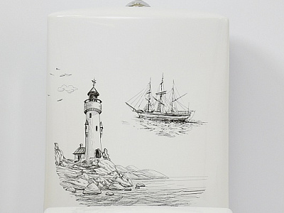 Унитаз-компакт Оскольская керамика Леда-Антивсплеск Премиум (декор маяк)