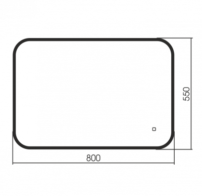 Зеркало 80х55 открытая подсветка, сенсорный выключатель Silver Mirrors Incanto LED-00002598