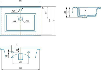 Раковина Оскар-650 с/о Velvex