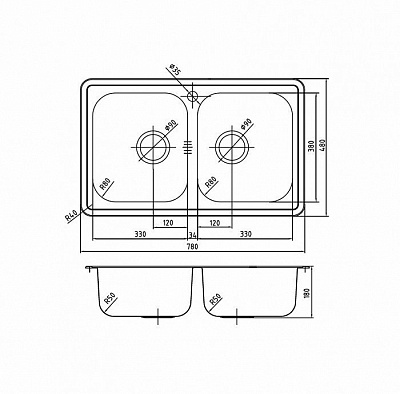 Мойка из нержавеющей стали Iddis Strit STR78P2i77K