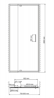 Душевое ограждение WasserKraft  Berkel 80*200 48P27