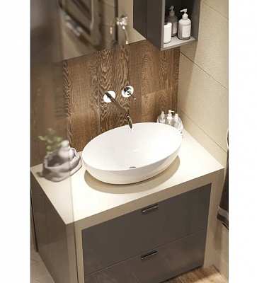 Раковина на столешницу Sanita Luxe Ringo Slim 53