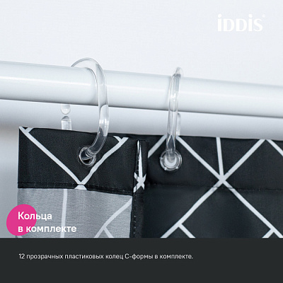 Штора для ванной 200x180 Iddis Base BB02P18i11