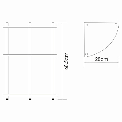 Полка напольная тройная WasserKRAFT K-4133