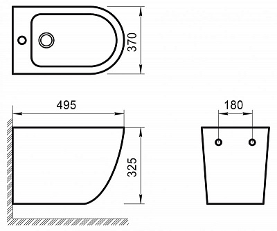 Биде подвесное Cezares SFERA-R BB046BH