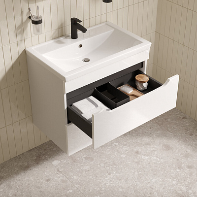 Тумба с раковиной IDDIS Ray (4077000i28), подвесная, 70 см,белый, RAY70W0i95K