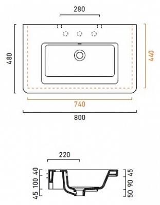 Catalano New Light раковина белая 80х48 180LI4800