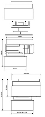 Вентиляционный клапан для канализации McAlpine MRAA1PS, выход 110, 41,1 л/сек