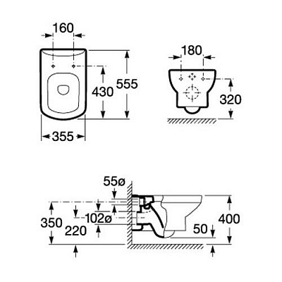 Комплект инсталляции с унитазом Roca Dama Senso 7346517000(4в1)