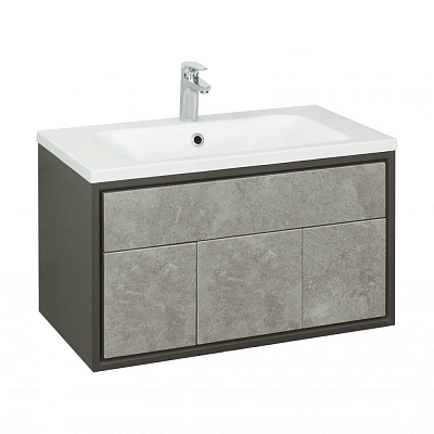Тумба с раковиной Aquaton Уэльс 80 графит 1A267901WA6A0 new