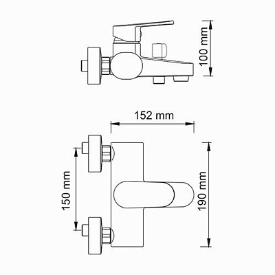 Смеситель для ванны с коротким изливом WasserKRAFT Donau 5301