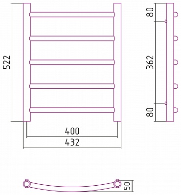 Полотенцесушитель комбинированный Сунержа Галант-ПРОФИ 600x400